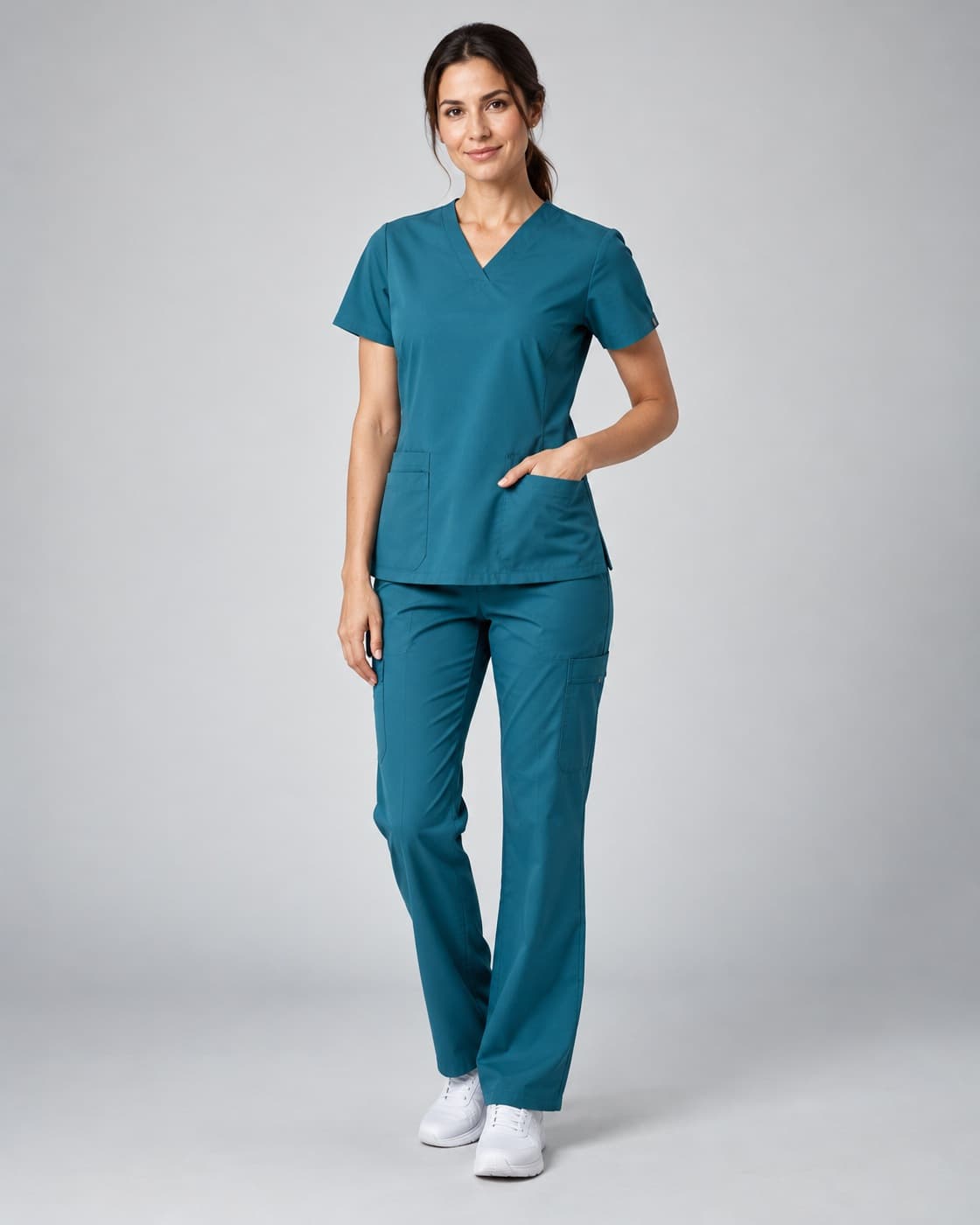 Scrubs médicos turquesa · frente